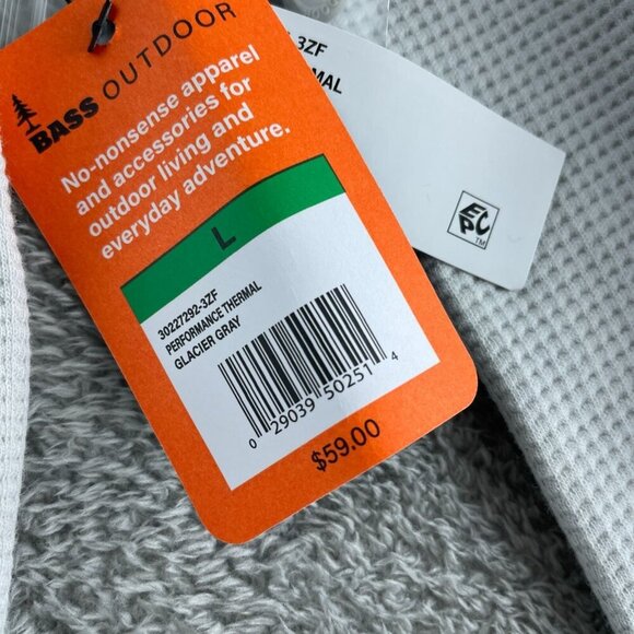 Bass Outdoor Glacier Gray Performance Thermal Long Sleeve Shirt L NWT 5642 - Picture 6 of 11